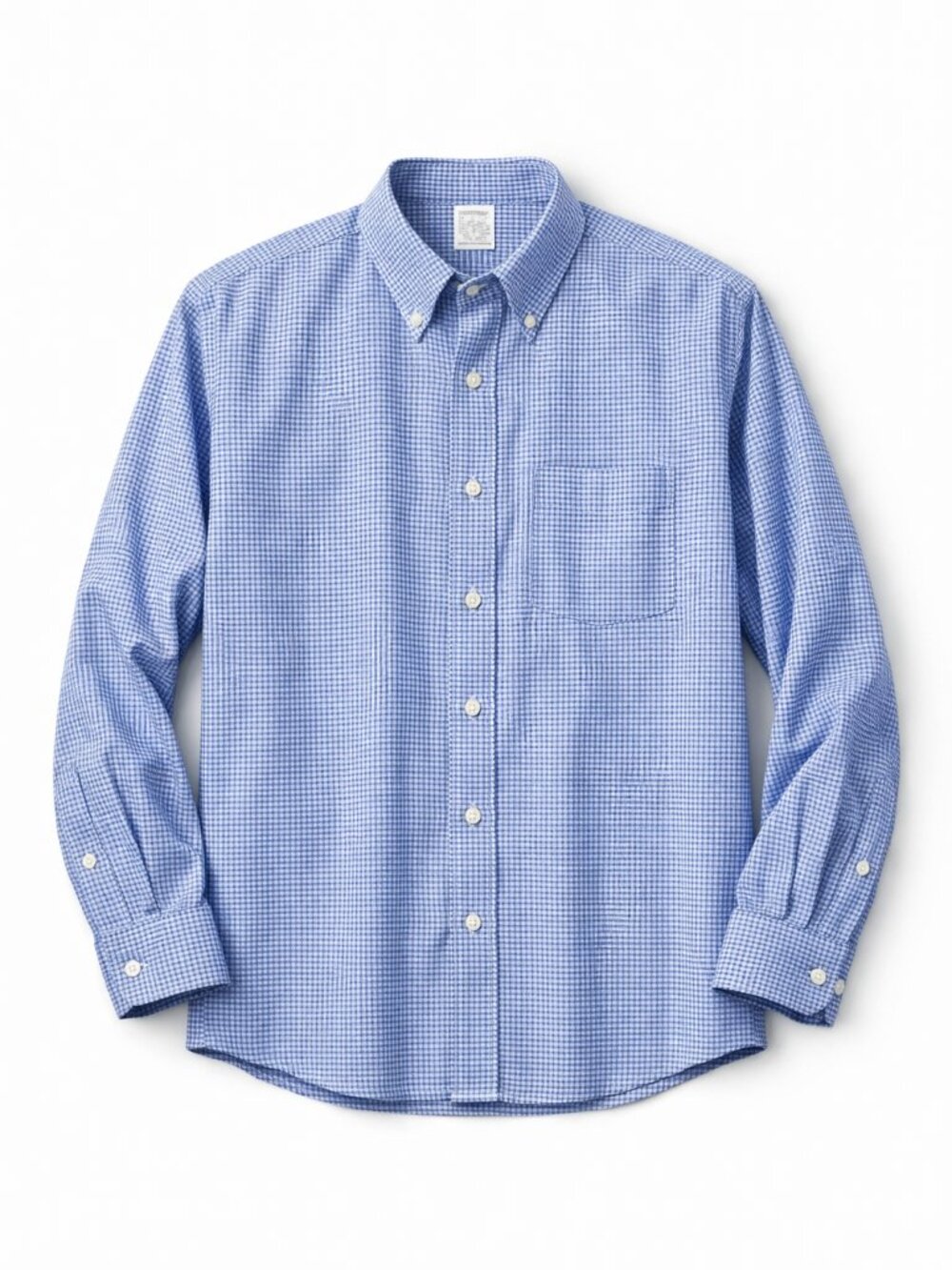 Brooks Brothers Men’s Blue & White Check Button‑Down Shirt | Neck 16.5
